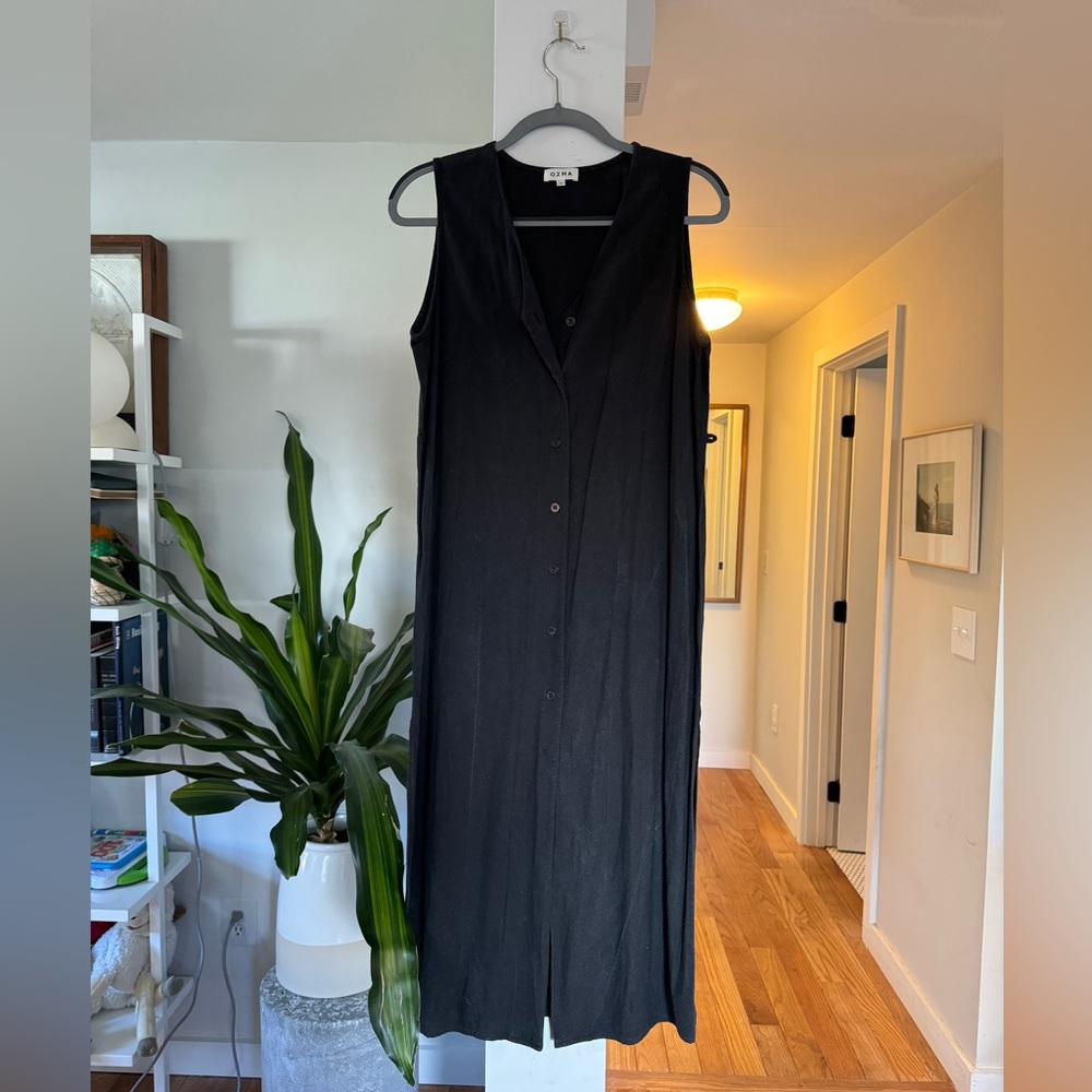 OZMA Of California Raw Silk Button Front Dress